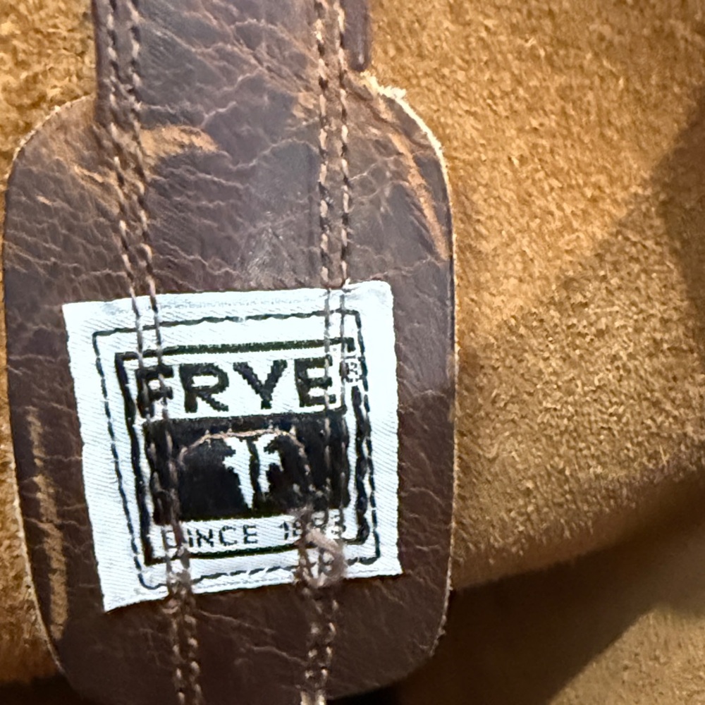 Frye Brown Leather Harness Cowboy Boots MENS SIZE 11 - Picture 2 of 11